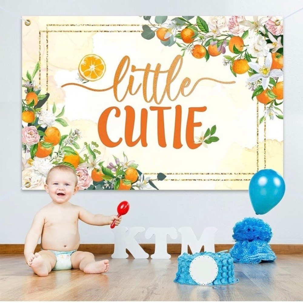 New HAMIGAR 6x4ft Little Cutie Banner Backdrop - Fall Baby Shower Decorations Pa